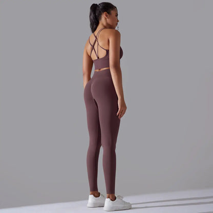2025 Newest Seamless Yoga Set 2 Piece Bra Legging Workout Suit Leggings for Women Training Apparel Activewear