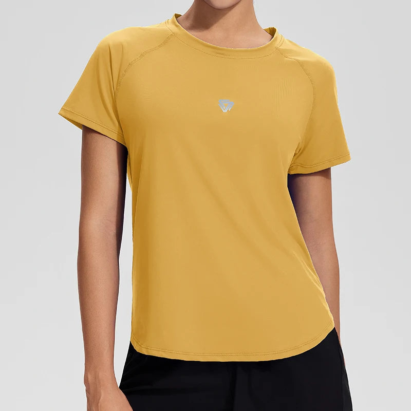 Woman Workout Gym Yoga Short Sleeve Shirts Soft and Comfortable Oversized Fitness Sports Tee Activewear Casual Top