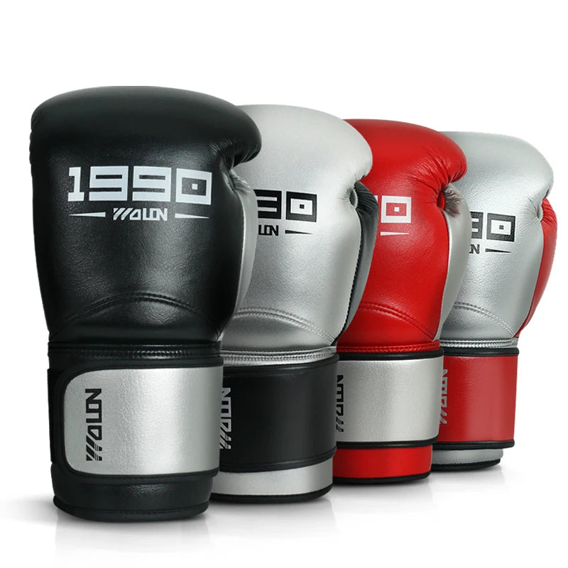 Professional Big Wolon Leather Custom Ladies' Boxing Gloves 8oz-14oz Red/Black Anti-Slip High Quality
