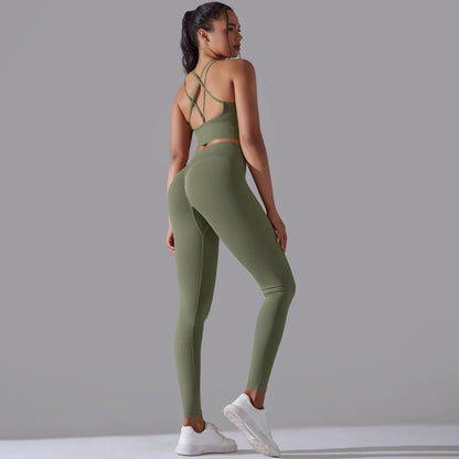 2025 Newest Seamless Yoga Set 2 Piece Bra Legging Workout Suit Leggings for Women Training Apparel Activewear