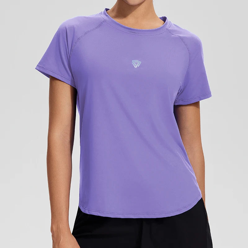 Woman Workout Gym Yoga Short Sleeve Shirts Soft and Comfortable Oversized Fitness Sports Tee Activewear Casual Top