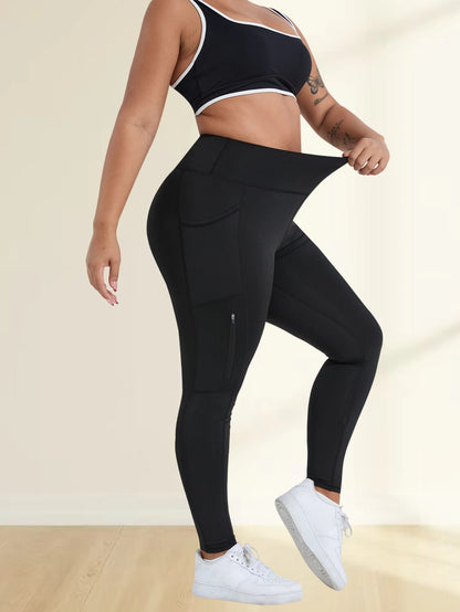 Plus Size Yoga Leggings With Zipper Pockets Activewear Women Gym Clothes Workout Sports Legging Gym Leggings Yoga Pants