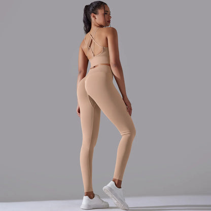 2025 Newest Seamless Yoga Set 2 Piece Bra Legging Workout Suit Leggings for Women Training Apparel Activewear