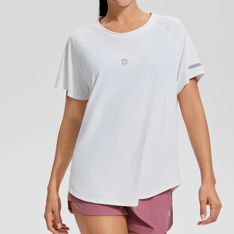 Woman Workout Gym Yoga Short Sleeve Shirts Soft and Comfortable Oversized Fitness Sports Tee Activewear Casual Top