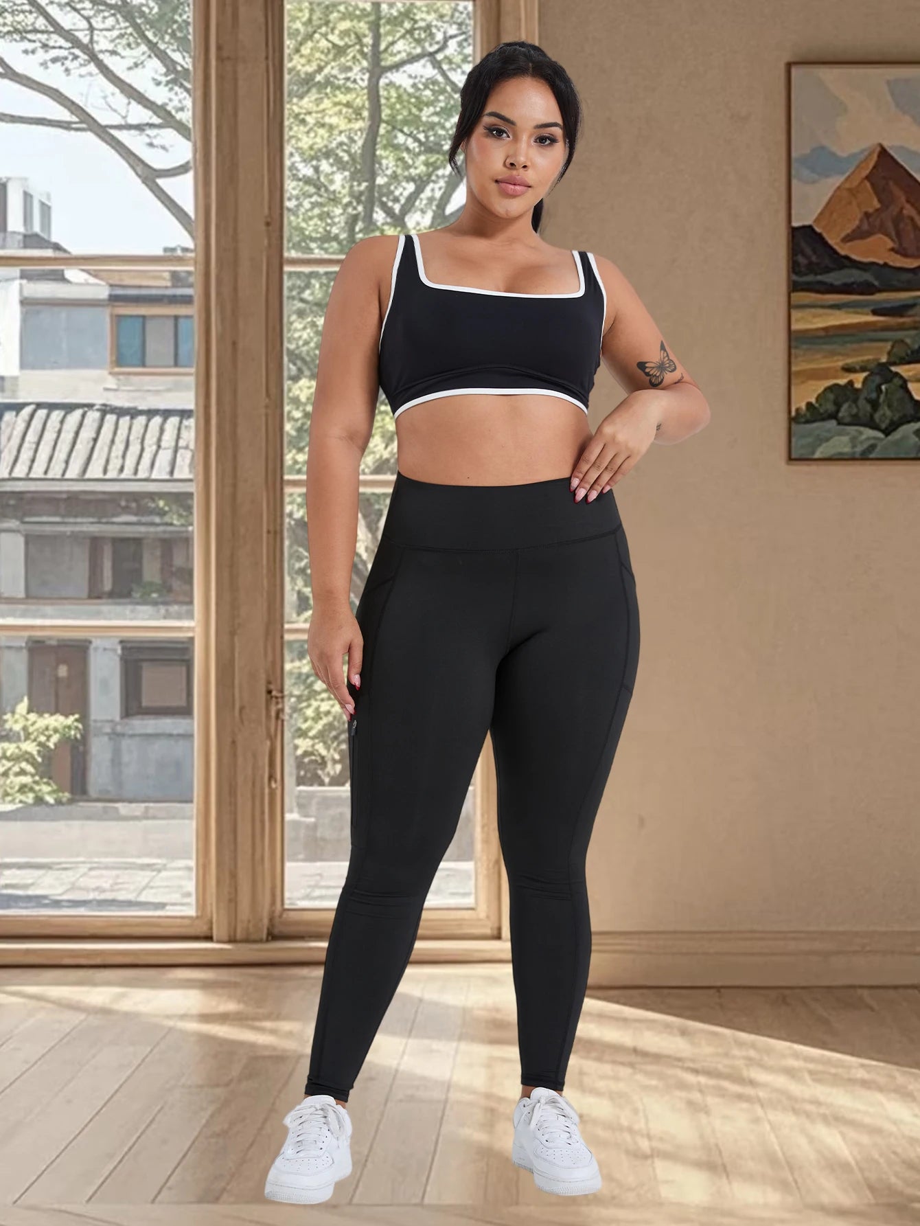 Plus Size Yoga Leggings With Zipper Pockets Activewear Women Gym Clothes Workout Sports Legging Gym Leggings Yoga Pants