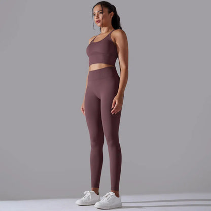 2025 Newest Seamless Yoga Set 2 Piece Bra Legging Workout Suit Leggings for Women Training Apparel Activewear