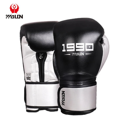 Professional Big Wolon Leather Custom Ladies' Boxing Gloves 8oz-14oz Red/Black Anti-Slip High Quality