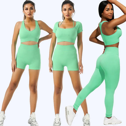 Logo Female Activewear Yoga Bra Sports Bra High Waist Seamless Legging Gym Set Cotton Atheleisure Women Seamless Fitness Sets