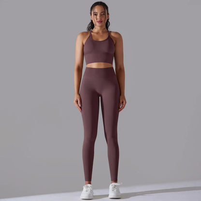 2025 Newest Seamless Yoga Set 2 Piece Bra Legging Workout Suit Leggings for Women Training Apparel Activewear