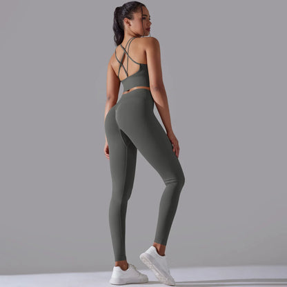 2025 Newest Seamless Yoga Set 2 Piece Bra Legging Workout Suit Leggings for Women Training Apparel Activewear