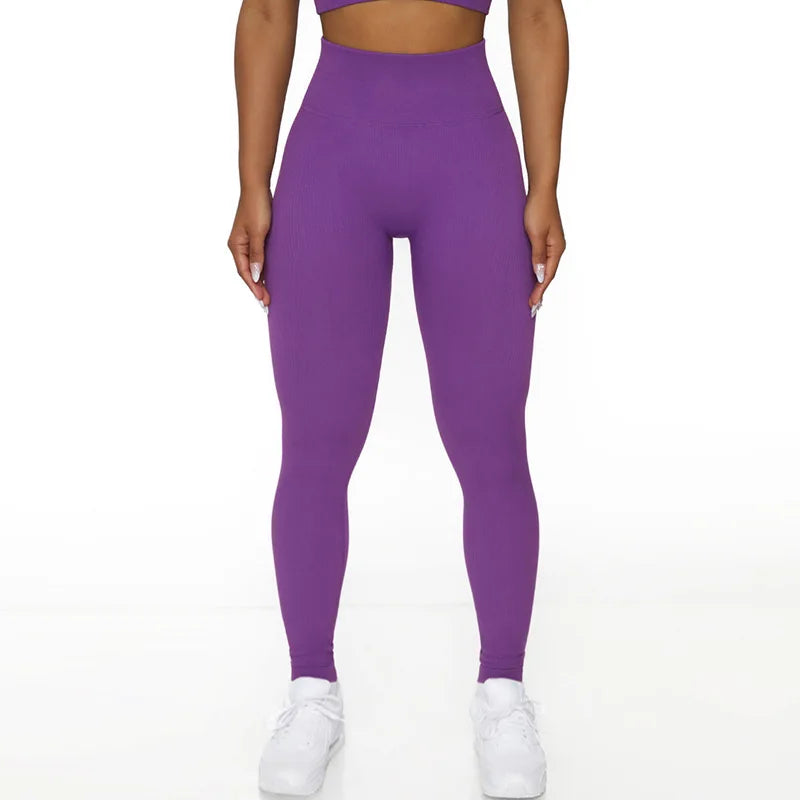 Logo Female Activewear Yoga Bra Sports Bra High Waist Seamless Legging Gym Set Cotton Atheleisure Women Seamless Fitness Sets