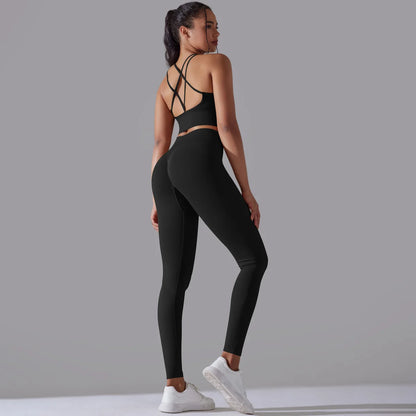 2025 Newest Seamless Yoga Set 2 Piece Bra Legging Workout Suit Leggings for Women Training Apparel Activewear