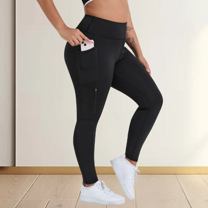 Plus Size Yoga Leggings With Zipper Pockets Activewear Women Gym Clothes Workout Sports Legging Gym Leggings Yoga Pants