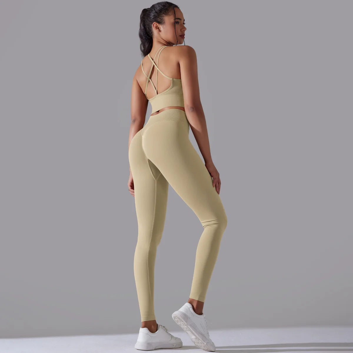 2025 Newest Seamless Yoga Set 2 Piece Bra Legging Workout Suit Leggings for Women Training Apparel Activewear