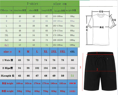 2026 New in Mens Tracksuit T-shirt + Shorts Urban Causal Sports Outfit Male Spring Summer Home Outdoor Comfort Tees Set