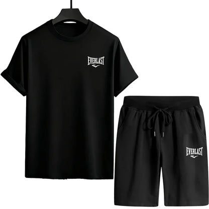 2026 New in Mens Tracksuit T-shirt + Shorts Urban Causal Sports Outfit Male Spring Summer Home Outdoor Comfort Tees Set