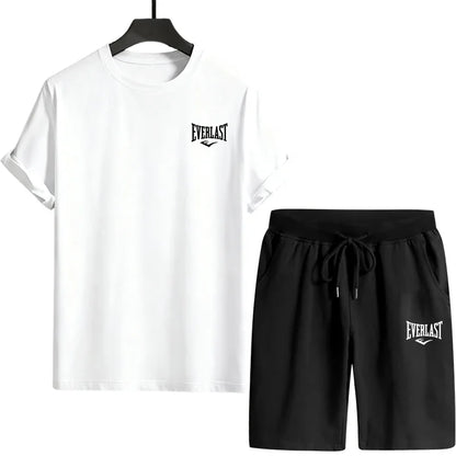 2026 New in Mens Tracksuit T-shirt + Shorts Urban Causal Sports Outfit Male Spring Summer Home Outdoor Comfort Tees Set