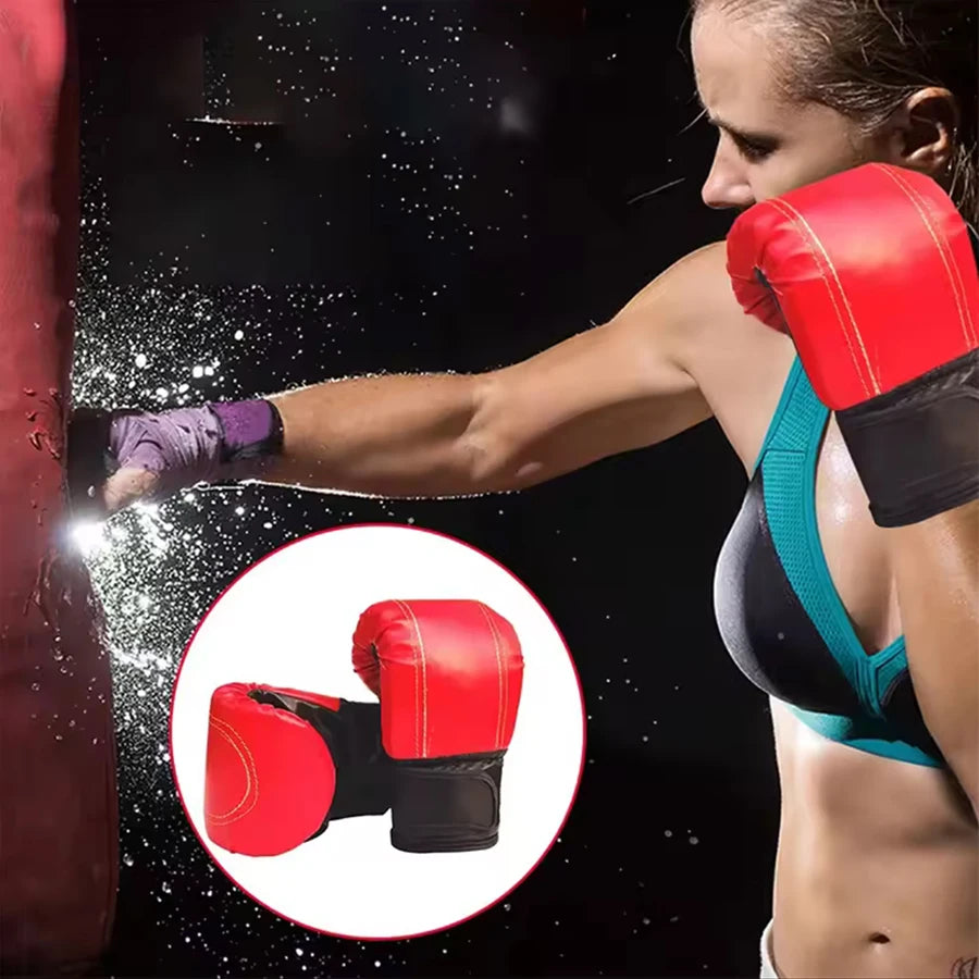 1 Pair Boxing Gloves for Adults Men Women Unisex Training Fighting PU Leather Sports Protective Gloves