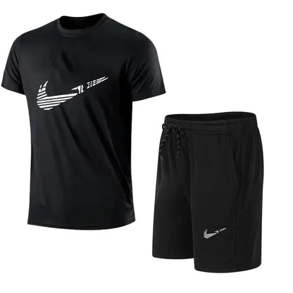 2025 Summer Fashion Men's Tracksuit T-shirt Shorts Set Leisure Short Sleeve Set Jogging Gym Suit Brand Clothing